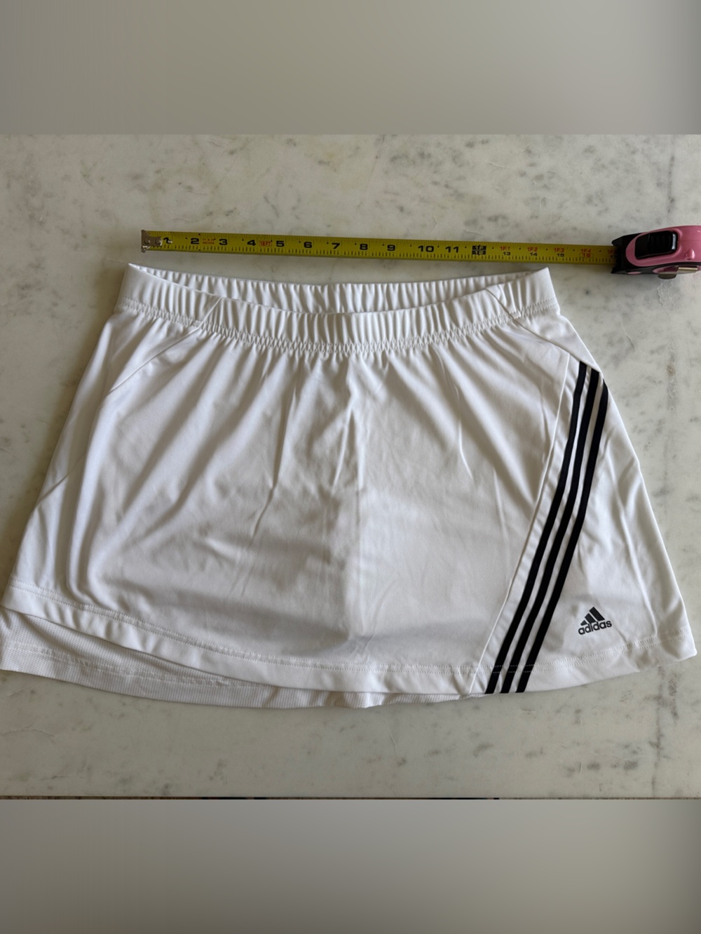adidas White Skort with Black Stripe Detail